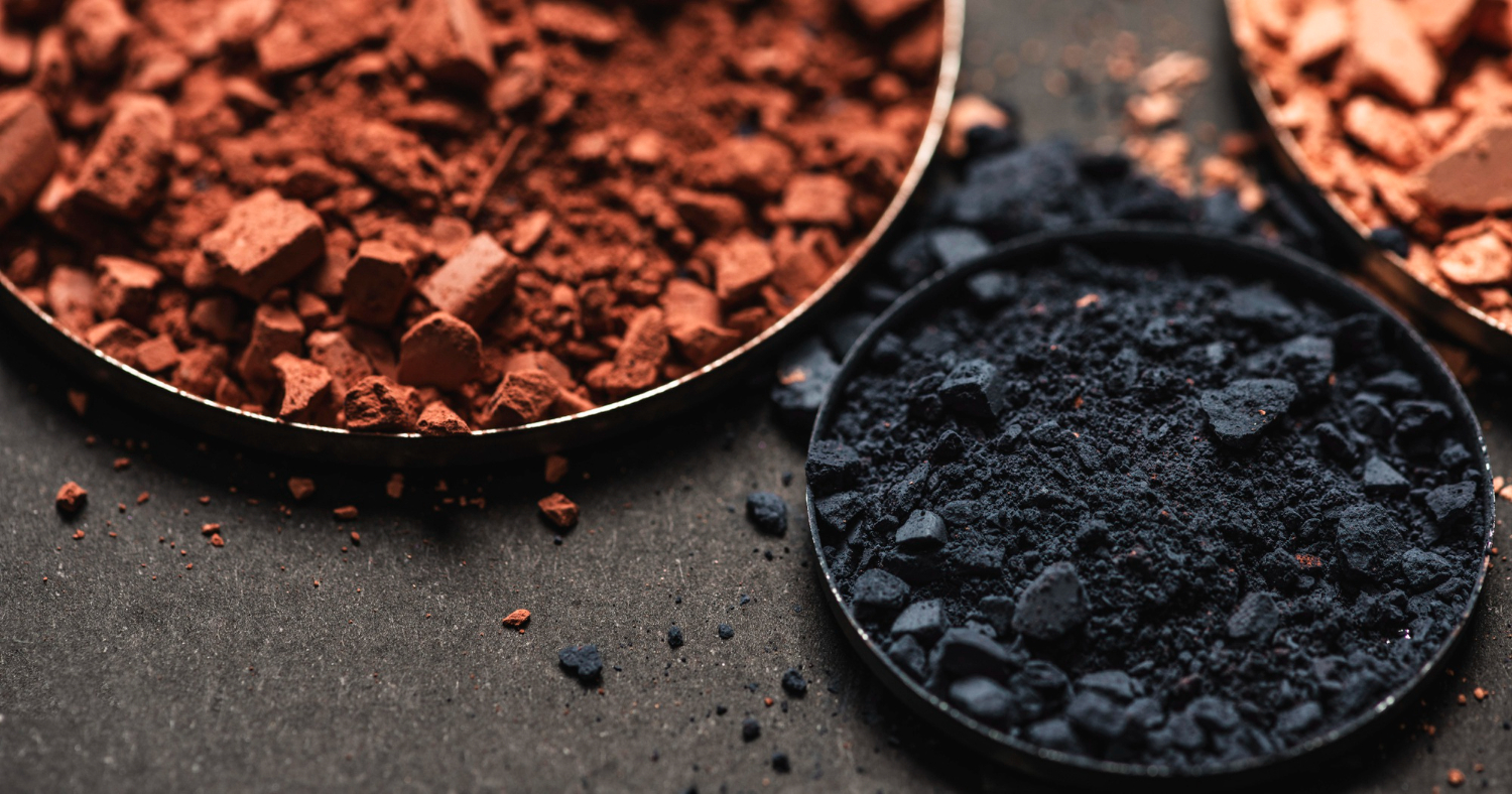 Carbon Black and iron oxide